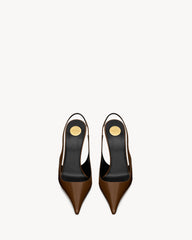 Vendome Slingback Pumps In Glazed Leather