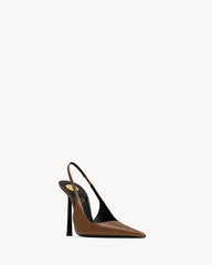 Vendome Slingback Pumps In Glazed Leather