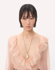 Le Chat De La Maison Necklace In Metal, Nylon And Swarovski® Crystals