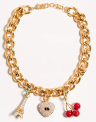 Chez Valentino Necklace In Metal, Enamel And Swarovski® Crystals
