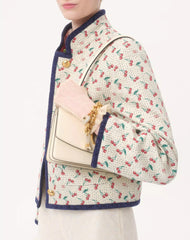 Padded Caban With Cherryfic Print Jacquard