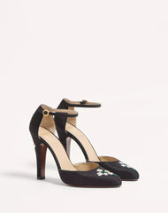 Hi Dolly Fabric Pumps With 105 Mm Floral Embroidery