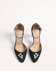 Hi Dolly Fabric Pumps With 105 Mm Floral Embroidery
