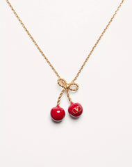 Cherryfic Metal And Enamel Necklace