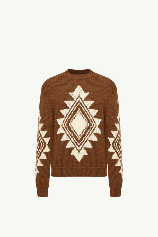 Geometric Jacquard Wool Blend Jumper
