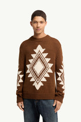 Geometric Jacquard Wool Blend Jumper