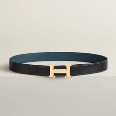 H Striee Belt Buckle & Reversible Leather Strap 32 Mm
