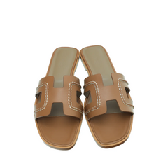 Hermes Gold Oran Pique Sandals 39