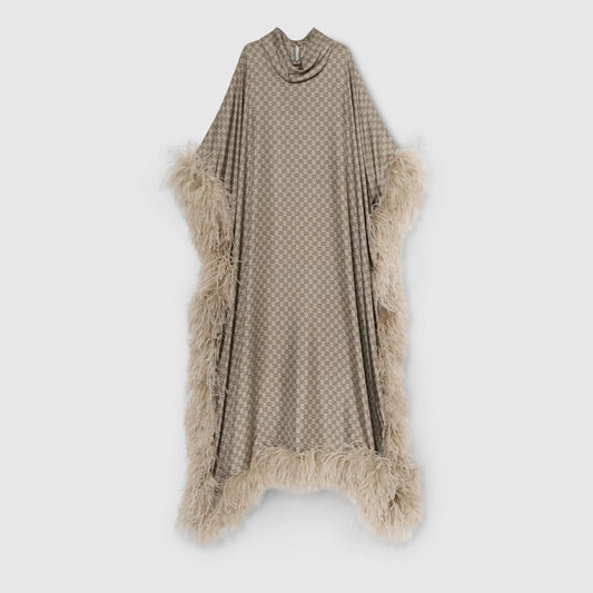 Printed Silk Twill Long Dress