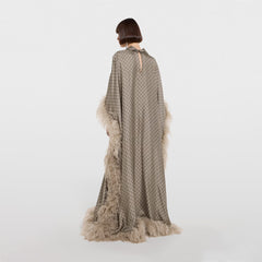 Printed Silk Twill Long Dress