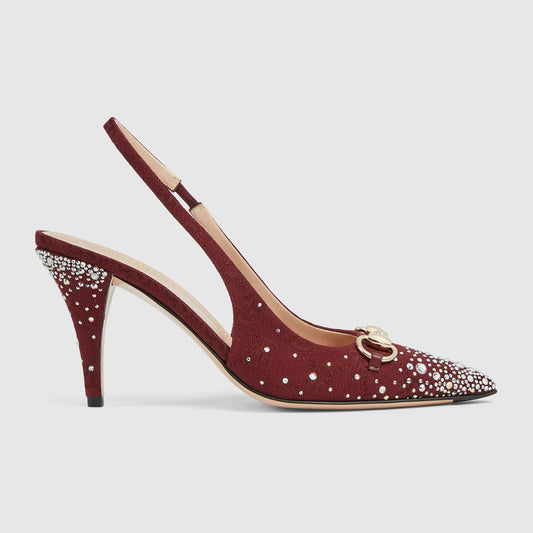 Women's Slingback Pump With Crystal Horsebit