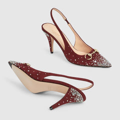 Women's Slingback Pump With Crystal Horsebit