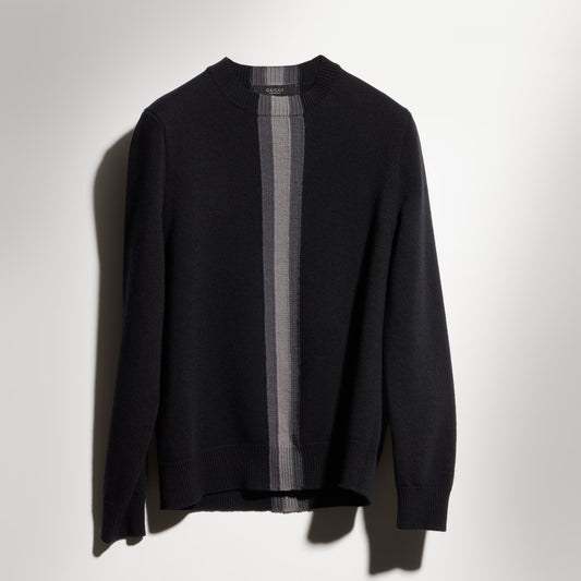 Knit Wool Sweater With Muted Web