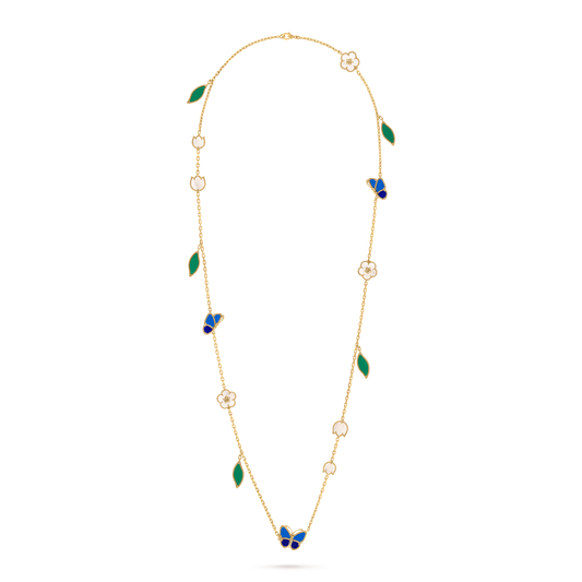 Lucky Spring Butterfly Long Necklace, 15 Motifs