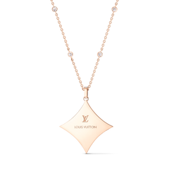 Color Blossom XL Star Pendant, Pink Gold, Malachite and Diamonds