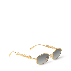 LV Script Metal Round Sunglasses