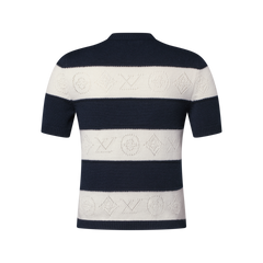 Openwork Striped Knit Top