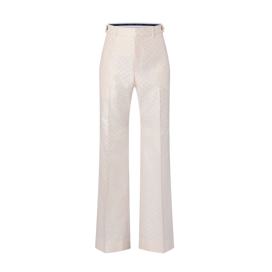 Silk And Cotton Blend Tailored Flared Pants