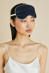 Audrey Navy Ivory Eye Mask