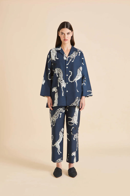 Casablanca Ziegfeld Blue Leopard Pyjamas