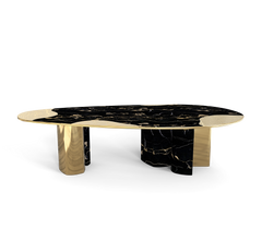 Ophelia Portoro Marble And Gold Dining Table