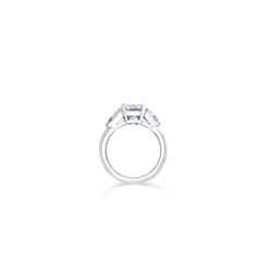 Emerald Cut Three Stone Engagement Ring