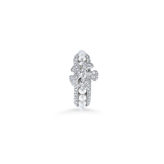 Pearl Rose Flower Single Row Ring