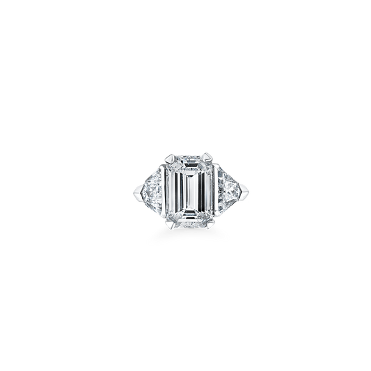 Emerald Cut Three Stone Engagement Ring