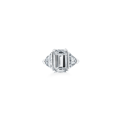 Emerald Cut Three Stone Engagement Ring
