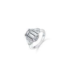 Emerald Cut Three Stone Engagement Ring