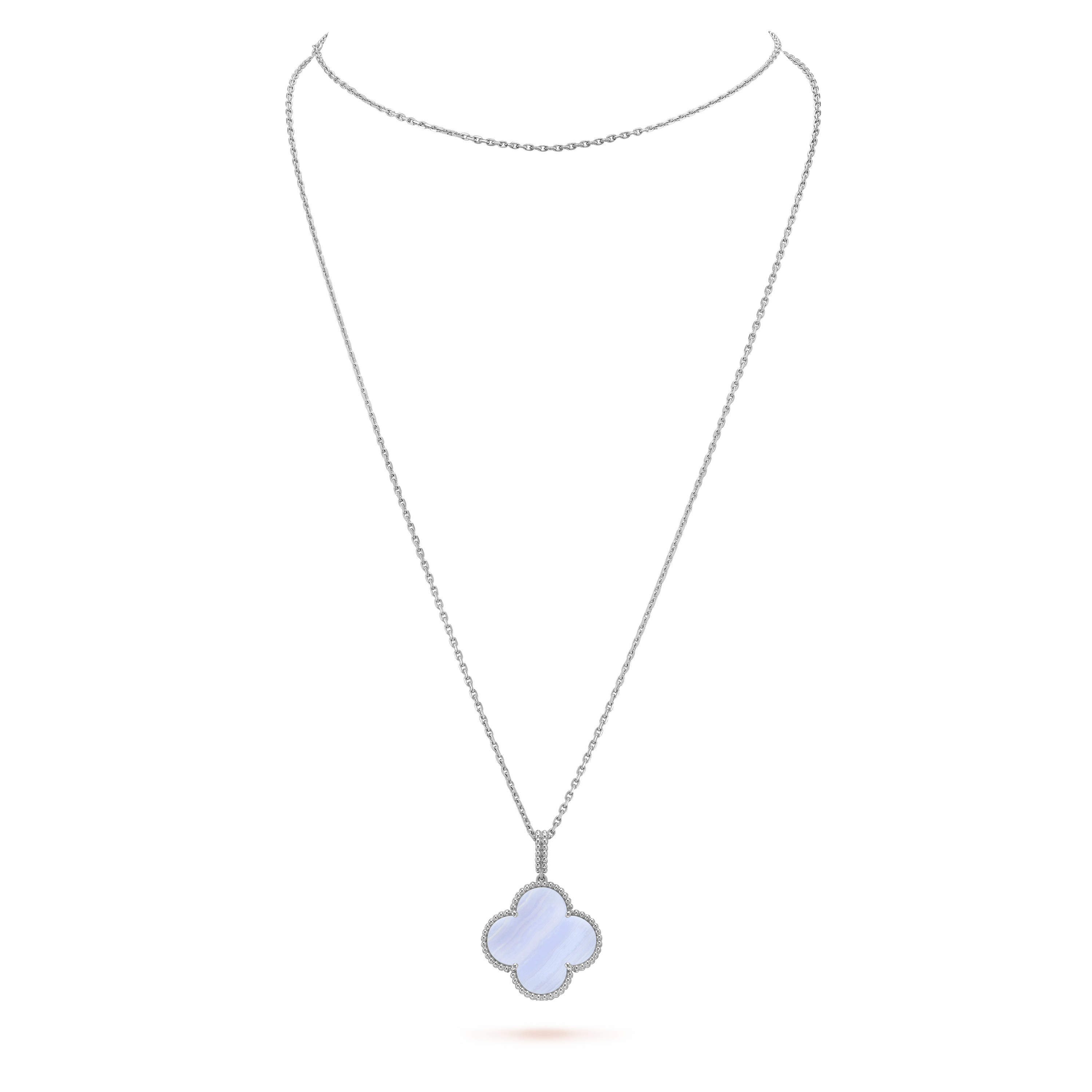 Magic Alhambra long necklace, 1 motif 18K yellow gold, Mother-of-pearl -  Van Cleef & Arpels