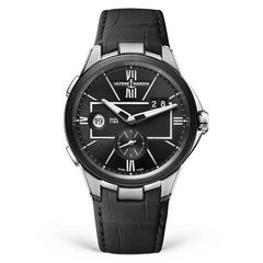 Ulysse Nardin - Executive Dual Time Steel Black - Alligator Leather Strap - 42mm