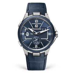 Ulysse Nardin - Executive Dual Time Steel Blue - Alligator Leather Strap 42mm