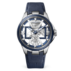 Skeleton X Blue - Alligator Leather Strap - 42mm