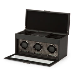 Axis Triple Watch Winder With Storage