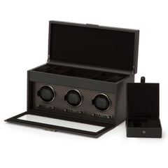 Axis Triple Watch Winder With Storage