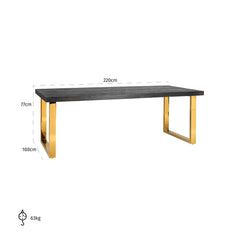 Dining Table Blackbone Gold 220