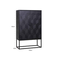 Wall cabinet Blax 2-doors (Black)