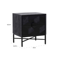 Chest of drawers Blax 2 drawers (Black)