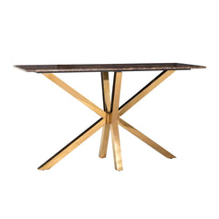 Wall Conrad table with faux emperador marble (Gold)