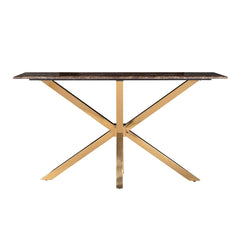 Wall Conrad table with faux emperador marble (Gold)