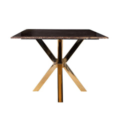 Dining Conrad table with faux emperador marble (Gold)