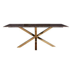 Dining Conrad table with faux emperador marble (Gold)
