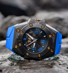 Oktopus Double Date 3DTP Carbon Blue Mens Watch