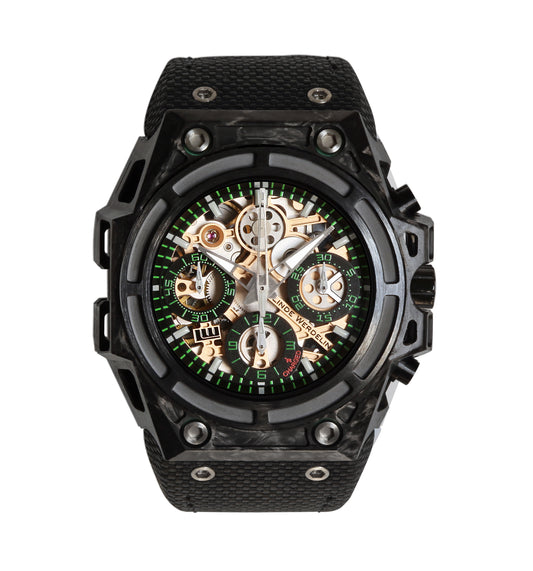 SpidoSpeed Carbon Green - 3D Movement Mens Watch