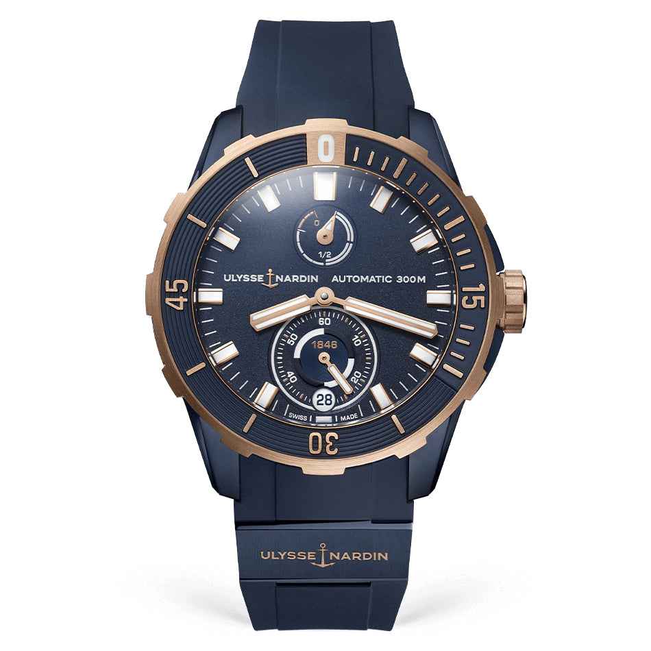 Ulysse Nardin - Diver Chronometer Blue & Gold - Rubber & Titanium strap - 44mm