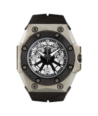 Oktopus Blue Sea is clean and monochromatic, with a subtle dial and clean facets on the milky white Alloy Linde Werdelin (ALW) case