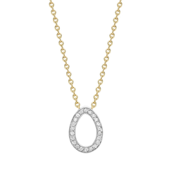 Colours of Love Sasha Yellow & White Gold Diamond Egg Pendant