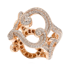 Rococo Rose Gold & Diamond Grande Ring