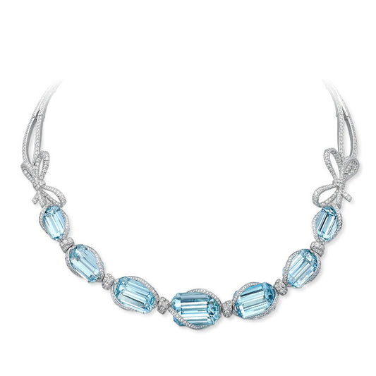 Necklace crafted 18K white gold Lyla's Bow Collection